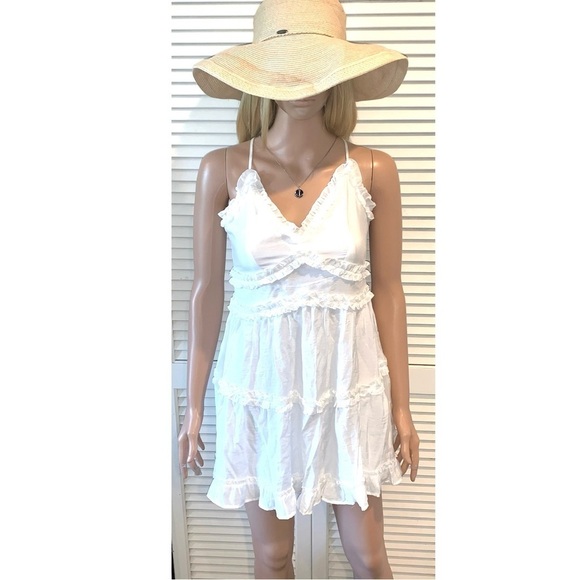 miami Dresses & Skirts - Miami Francesca mini white ruffle sun dress with adjustable straps Size Small